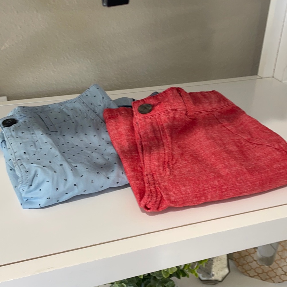 2 pair chino / linen shorts sz 7-8, 8-9